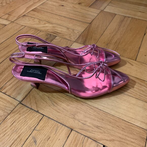 Marc Jacobs AW 2018 Womens Pink Slingback Kitten Heel Slip size 35 - Picture 7 of 10